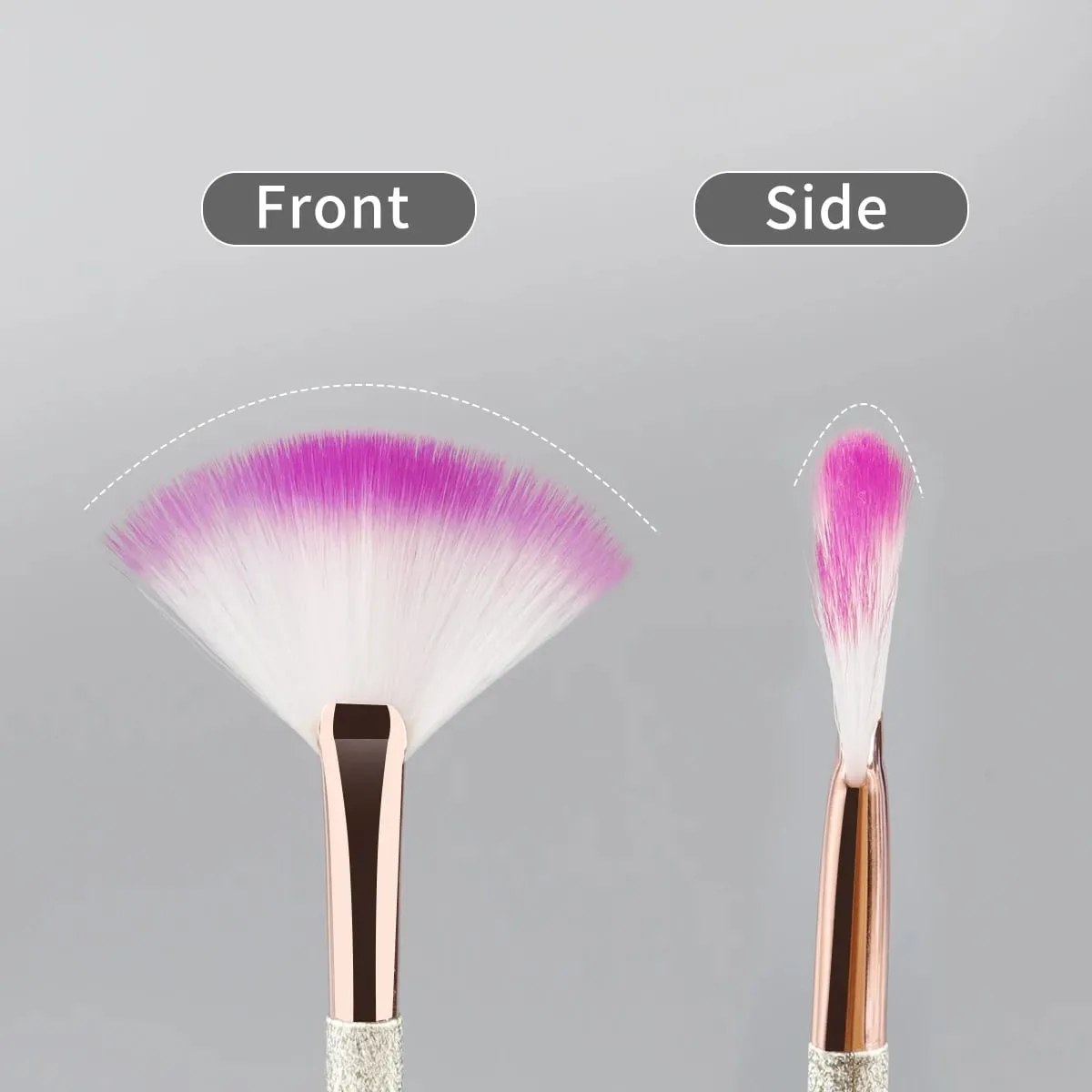 1ks Nové praktické štětce na obličej Vějířové štětce na make-up Měkké přenosné štětce na masky Kosmetické pomůcky pro dámy Dívky Nail Charm Beaut — image 6