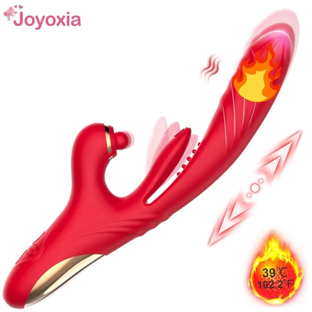 2 em 1 poderoso batendo batendo vibrador feminino para clitóris masturbação aquecimento empurrando vibrador para mulher sext brinquedo para adulto — image 1