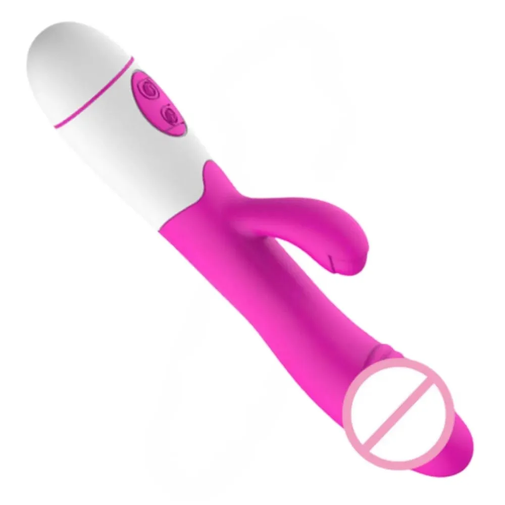 Silikon-G-Punkt-Kaninchen-Vibrator, Dual-Vibration, Klitoris-Massagegerät, 10 Geschwindigkeiten, wiederaufladbar, wasserdicht, Vergnügen, Sexspielzeug für Frauen — image 1