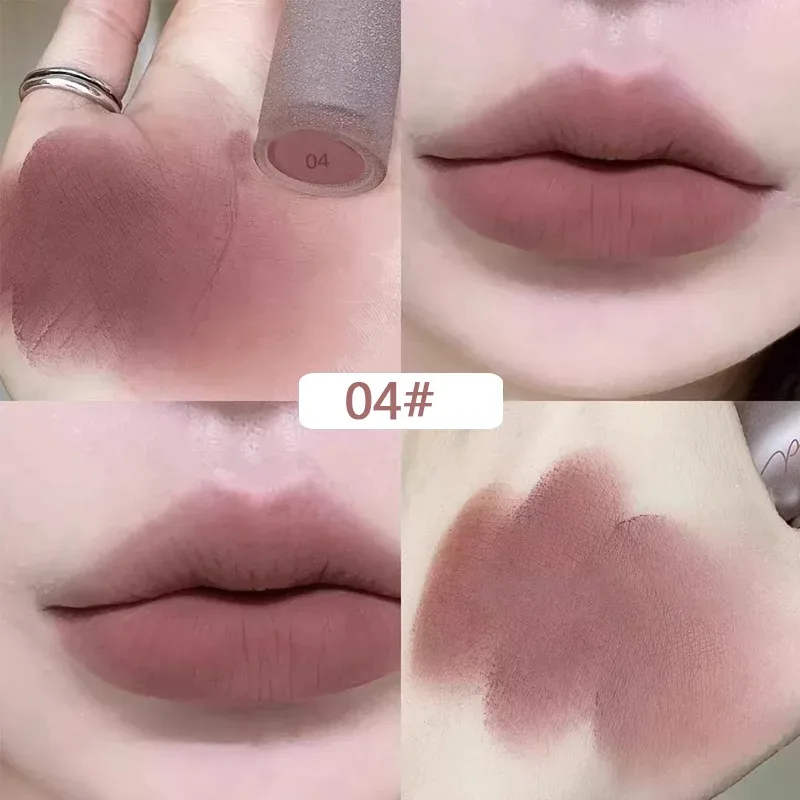 Rouge à lèvres velours mat, brun froid, soyeux, longue durée, imperméable, tasse antiadhésive, brillant à lèvres, brume douce, teinte chair, maquillage pour les lèvres — image 10