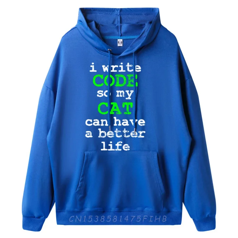 Code Coding Programmer Computer Science Cat Vintage Graphic Sweatshirts Men Oversize Man Hoodies Valentines Day — image 7