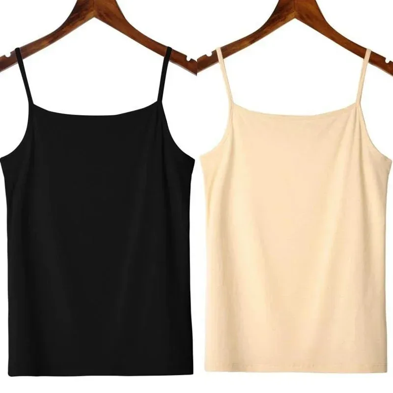 Solid Color Sleeveless Camisole Vest Casual Basic Slim Tank Top All Match Daily Women Summer Fashion Streetwear Tops Underwear