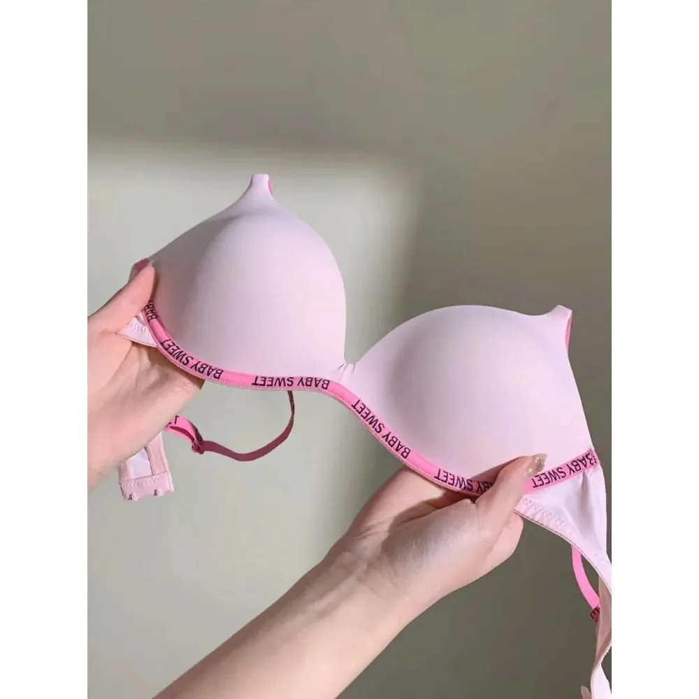Neue Dopamin Farbe Nahtlose Drahtlose Bh Set Push-Up Sammeln Sexy Dessous Höschen Unterwäsche Für Frauen 32 ‑ 38AB bh set — image 3