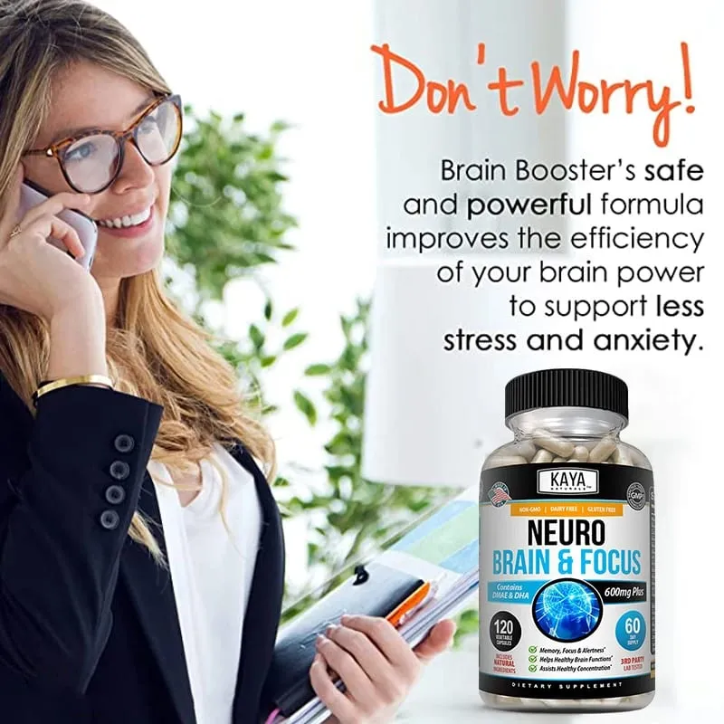 Nootropic Brain Booster Capsules - Vitamins Memory Concentration Clarity & Cognitive Performance Support Stress Relief — image 6