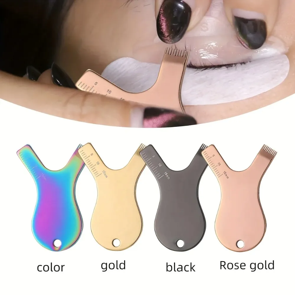 Reuseable Stainless Steel Eyelash Brush Clean Comb Y Shape Grafted Eyelashes Brushes Lifting Curler Eye Lash Extension Perm Tool — image 4