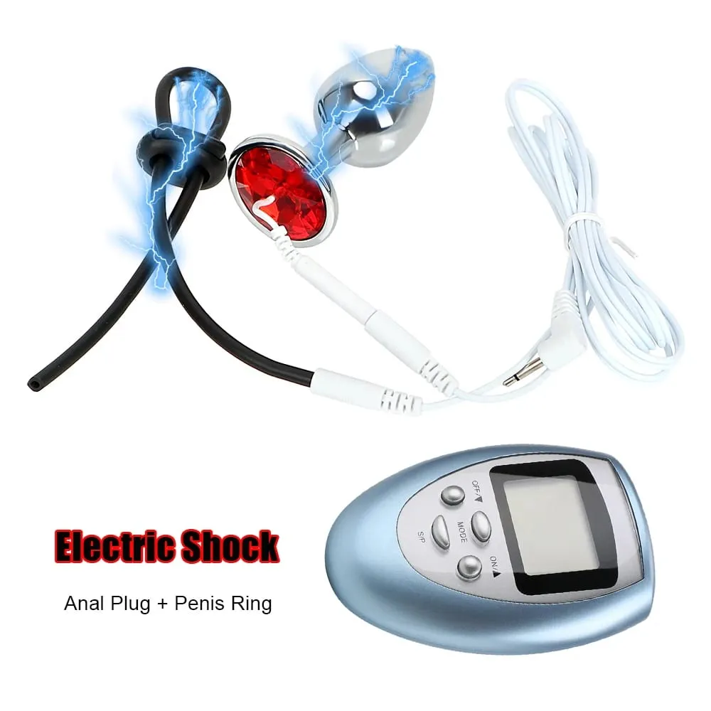 Elektrische Schok Penis Ring Anale Plug Voor Mannen Cock Exerciser Butt Dilatator Vrouwen Tepelklemmen Medische Stimulator Seksspeeltjes Volwassen 18 — image 2