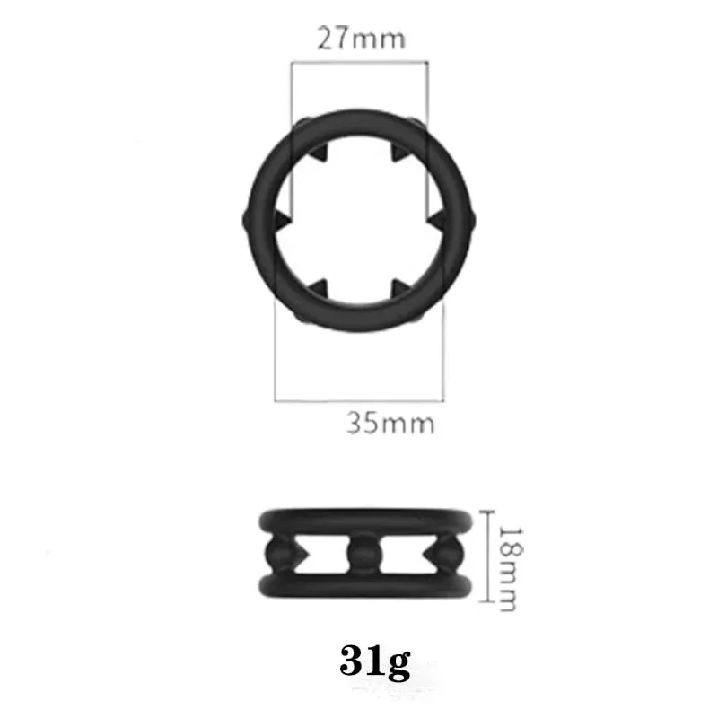 Anneau de pénis mâle avec pointes souples taille S/M/L anneau en Silicone retarde l'éjaculation fournitures pour adultes civière d'érection de bite jouets sexuels — image 8