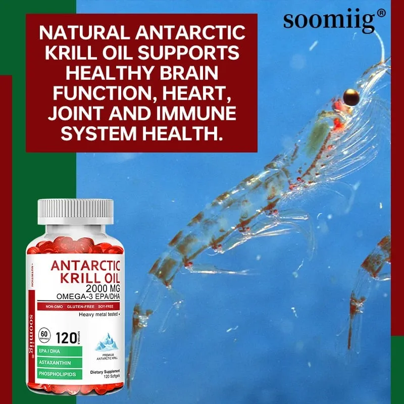 Antarctic Krill Oil Capsules 2000mg Omega-3 EPA & DHA with Astaxanthin Supplement Sourced from Red Krill Maximum Strength — image 3