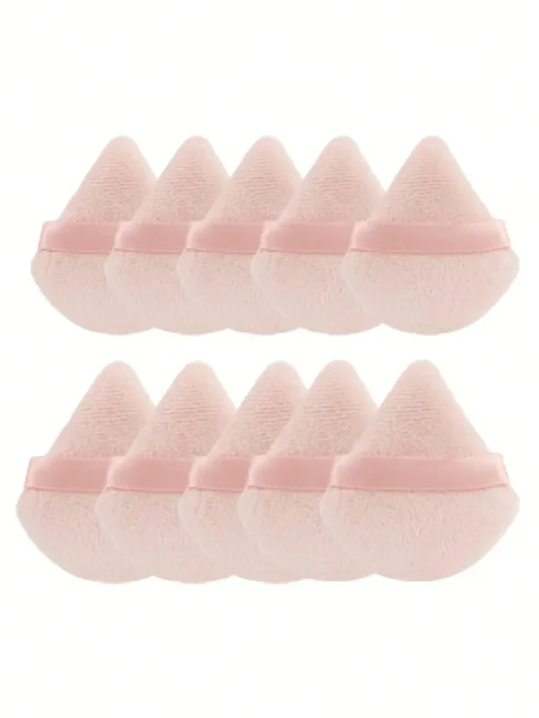 10 ชิ้นสามเหลี่ยมกำมะหยี่แป้งพัฟพิซซ่าแป้งมินิแต่งหน้าฟองน้ำเครื่องสำอางล้างทำความสะอาดได้น้ำหนักเบาแต่งหน้าเครื่องมือ — image 11