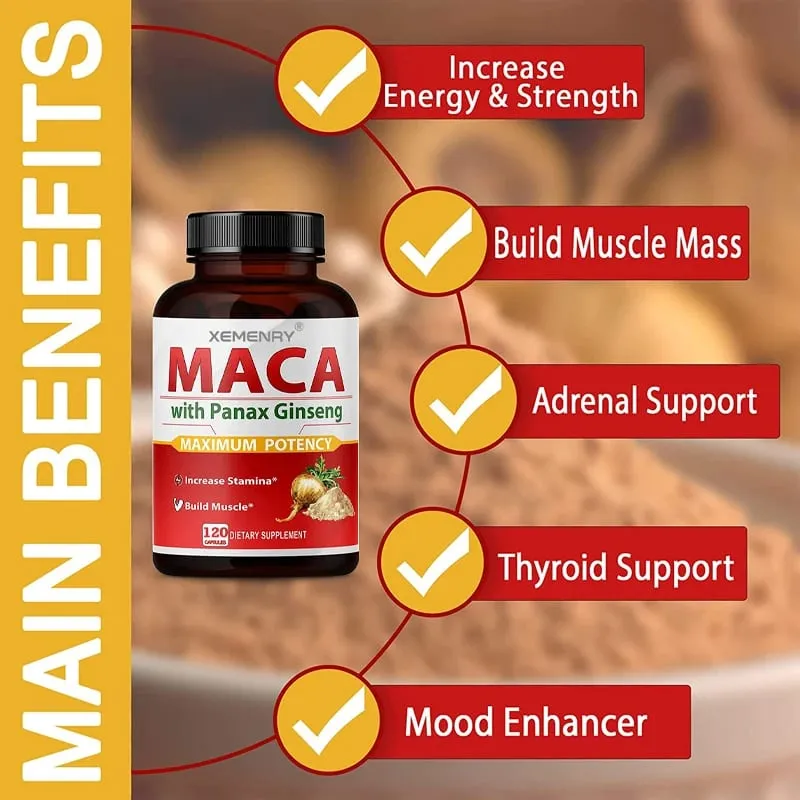 Kapsul Maca - Meningkatkan Saiz Kekerasan Meningkatkan Kekuatan Melegakan Keletihan Maca Ginseng Asli — image 7