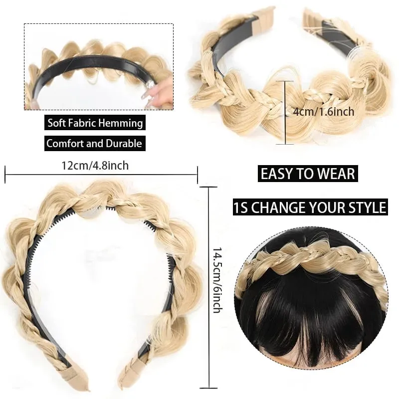 Twist Braid fejpánt szintetikus halcsontfonatos parókás fejpánt 1db csúszásmentes Twist Braid hajkarika hajkiegészítők női lányoknak — image 5
