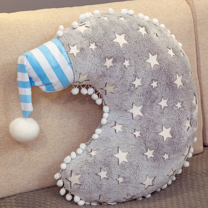 Ins pelúcia céu série luminosa nuvem lua estrela travesseiro macio almofada kawaii brinquedos de pelúcia para crianças bebê crianças brinquedo presente da menina — image 5