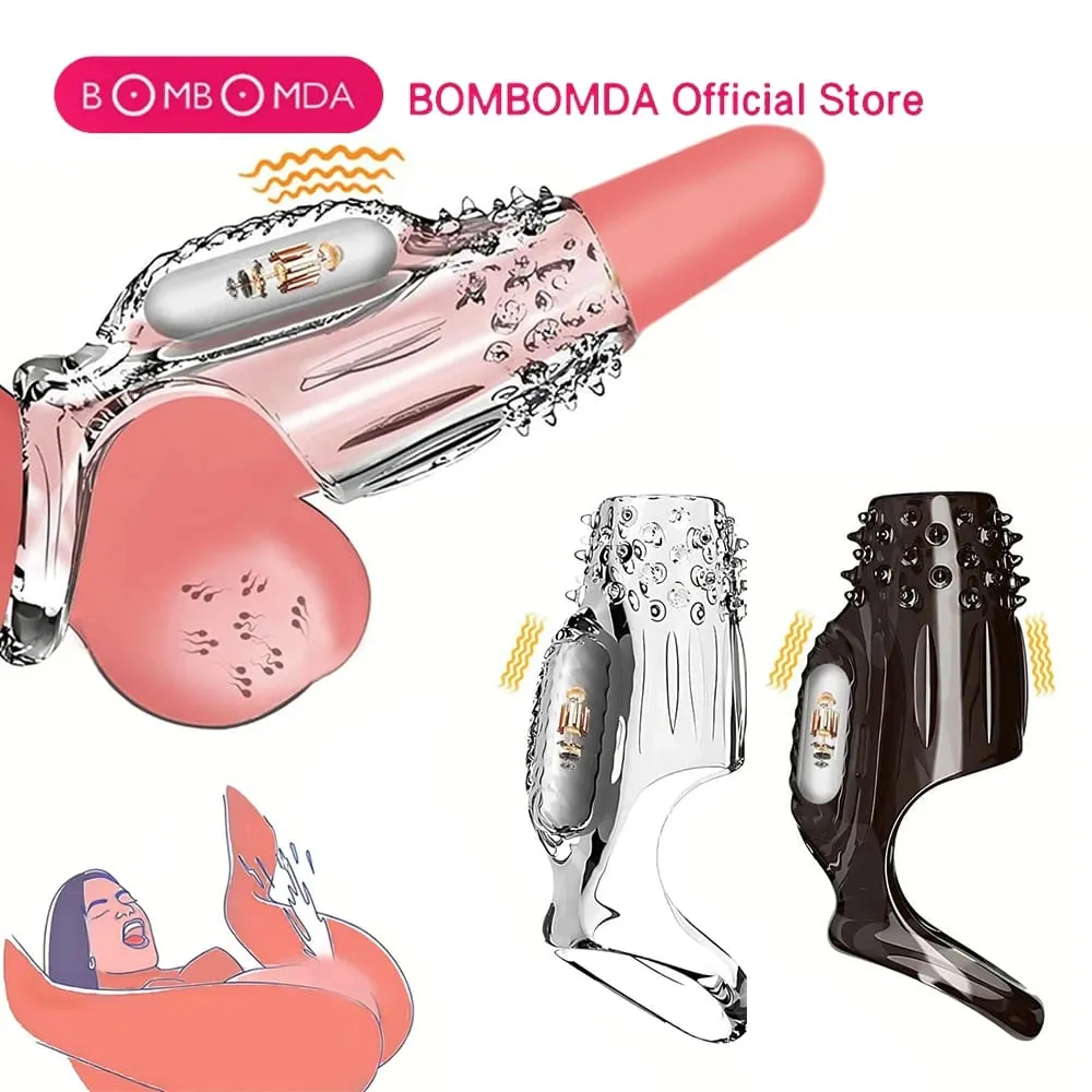 Extensions de manchon de pénis préservatif mâle retard d'agrandissement vibrateurs clitoris masseur anneau de coq vibrant couverture de pénis jouets sexuels pour hommes — image 1