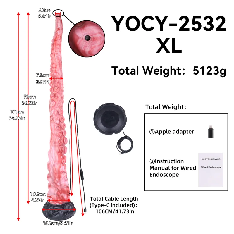 Dilatatore anale Endoscopio Speculum per fotocamera 101 cm Tentacolo estremo Dildo Butt plug in silicone Formazione Ano Espansione 18+ Giocattoli del sesso — image 10