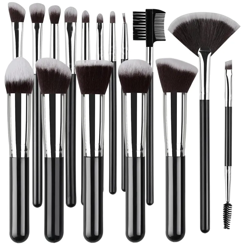 16 stk professionelt makeup børstesæt øjenskygge Contouring Foundation Highlight Indstilling Powder Blending Makeup Sponge Powder Puff — image 12