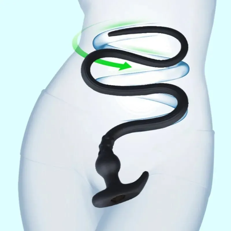 105CM Lange Anal Plug Tragbare Silikon Buttplug Hohl Anus Vagina Reiniger Dilatator Sex Spielzeug Für Frauen Männer Homosexuell Prostata massager — image 2