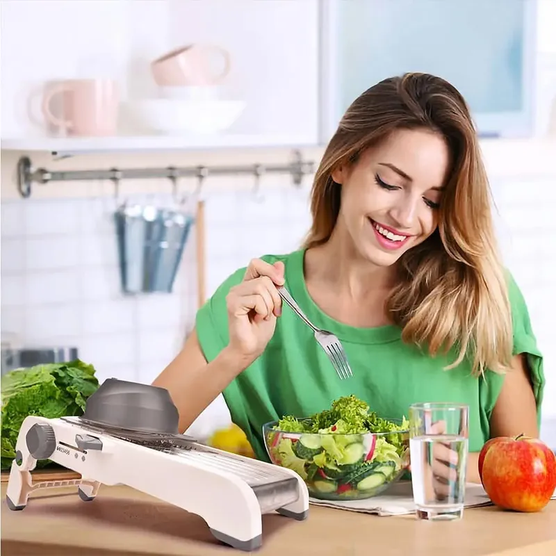 Affettatrice mandolina ultra affilata Affettatrice per verdure aggiornata Cucina Spessore regolabile Affettatrice per alimenti Affettatrice KC0450 — image 6