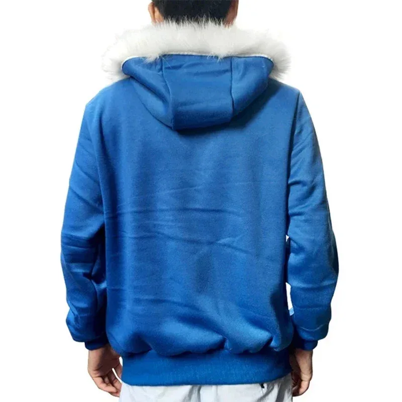 Men's Sweatshirt Undertale Sans Blue Coat Cosplay Jacket Hoodie Cardigan Sweatshirts Casual Men's Solid Costume Oversized — image 4