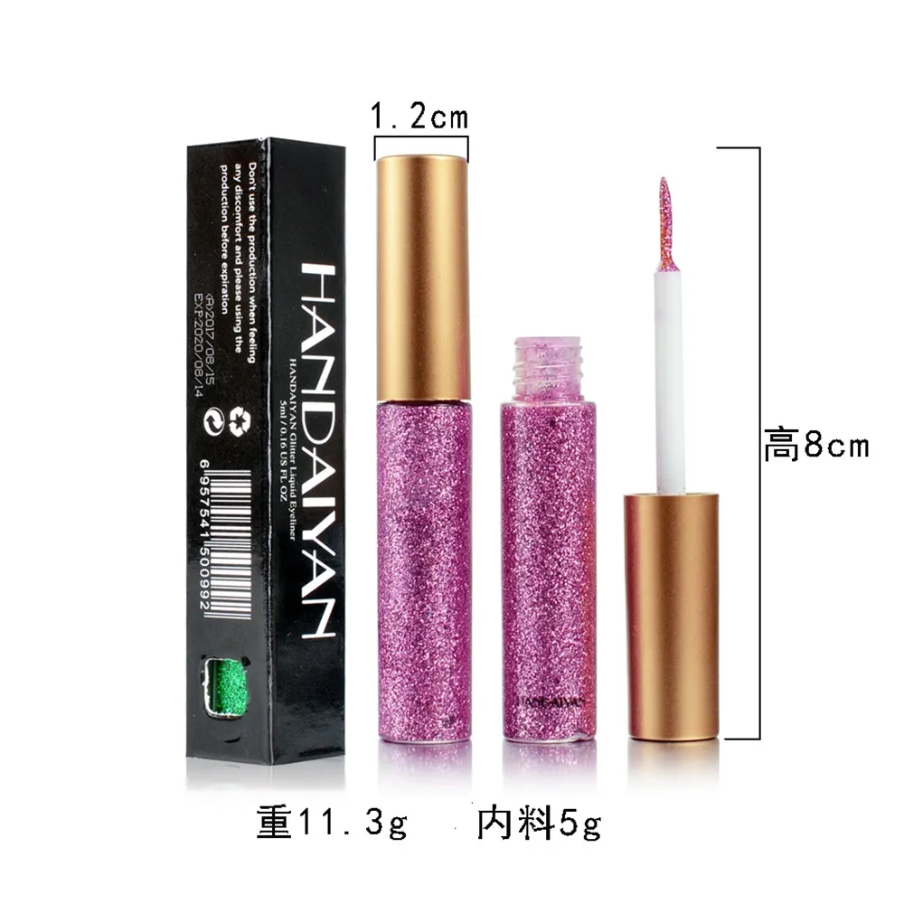 Glitzernder flüssiger Eyeliner-Stift, glitzerndes, hochglänzendes Pigment, Bühnendiamant-Lidschatten, langanhaltendes, wasserfestes Augen-Make-up — image 7