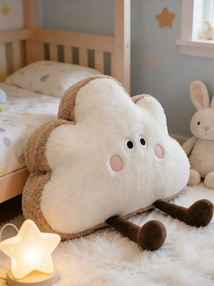 35 ~ 65 ซม.Toast Cloud หมอน Plush Kawaii Humanoid ตกแต่ง Plushie เก้าอี้โซฟากลับสนับสนุนเบาะของขวัญ — image 10