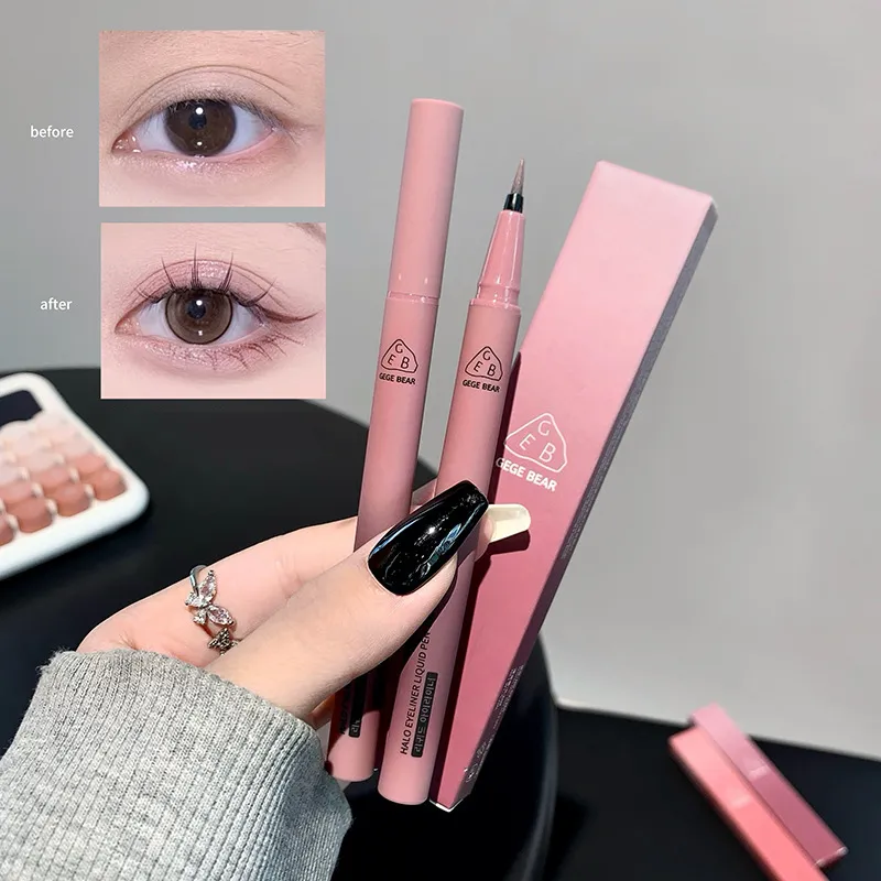 Wasserdichter, schnell trocknender, flüssiger Eyeliner-Stift, ultrafeiner, mattschwarzer, brauner, dauerhaft liegender Seidenraupen-Eyeliner-Stift, natürliches Augen-Make-up — image 7