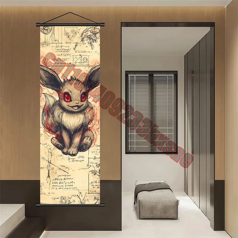 Poster Pokemon Cetakan Anime Dinding Karya Seni Gengar Gambar Lukisan Charizard Kanvas Skrol Gantung Pikachu Hiasan Bilik Rumah — image 23