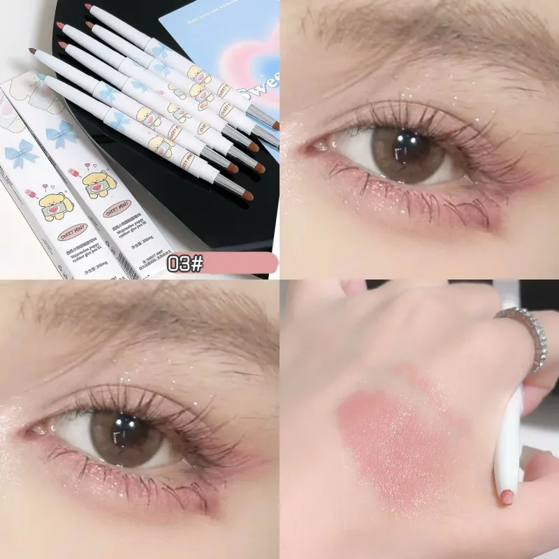 Silky Eye Liner Pensil Silkworm Shadow Pen Natural Matte Green Pink Pink Eyeliner Gel Mudah Diwarnai Alat Mekap Mata Kalis Air — image 9