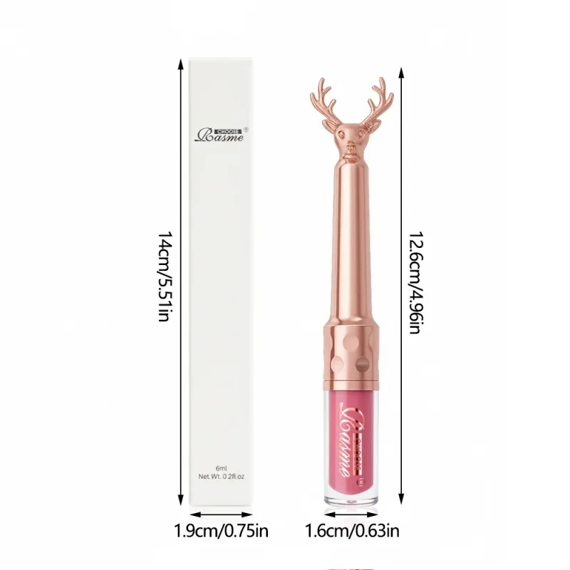Moisturizing Cream Lip Gloss Efterår/Vinter Fugtgivende flydende læbestift Langtidsholdbar Ikke-fedtet læbemakeup Julebrun — image 7