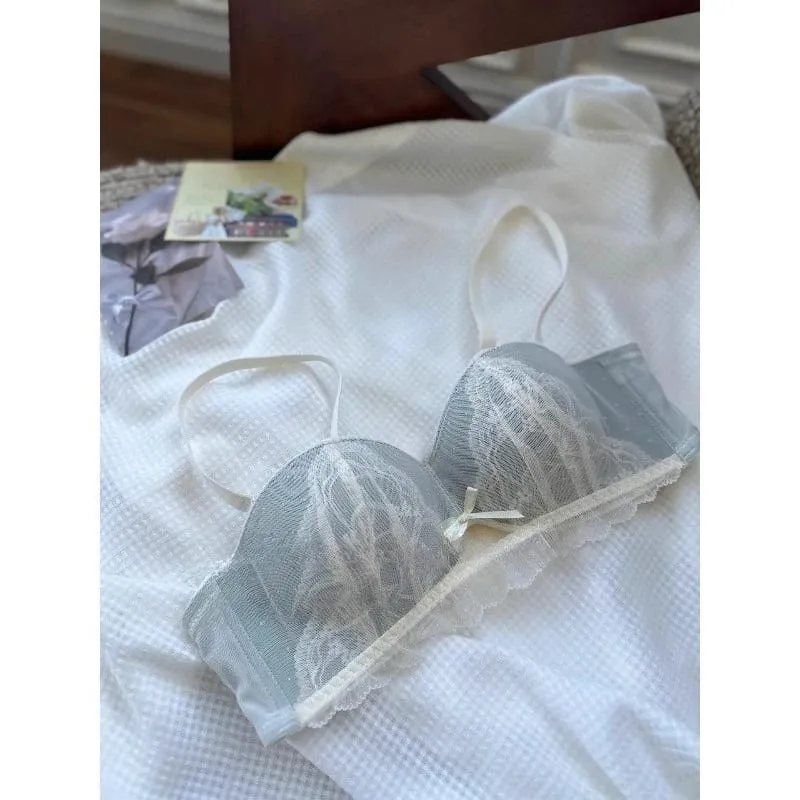 Victorian Inspired Demi Bra & Knicker Set | Sheer Mesh Lace Push Up for Small Bust Anti-Sagging | Luxury Lingerie MOYISU Panty — image 7