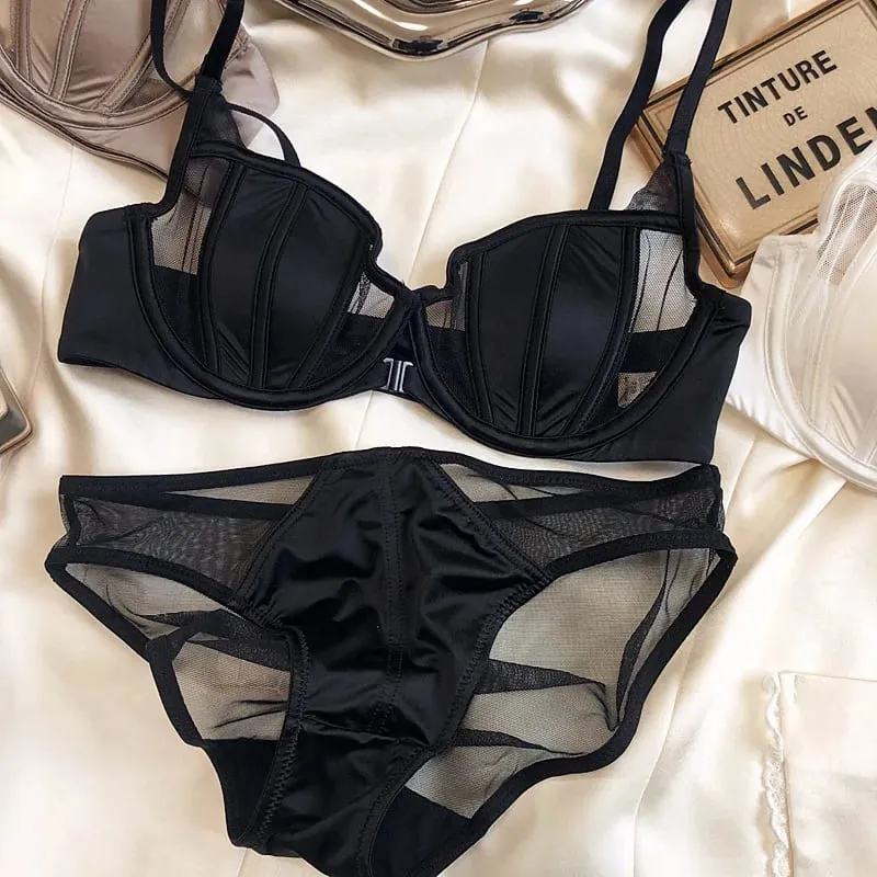 ฤดูร้อนลูกไม้บางถ้วยผู้หญิงชุดชั้นในด้านหน้าหัวเข็มขัด Push Up Bra ชุดปรับสายรัด Brassiere สวยกลับชุดชั้นใน