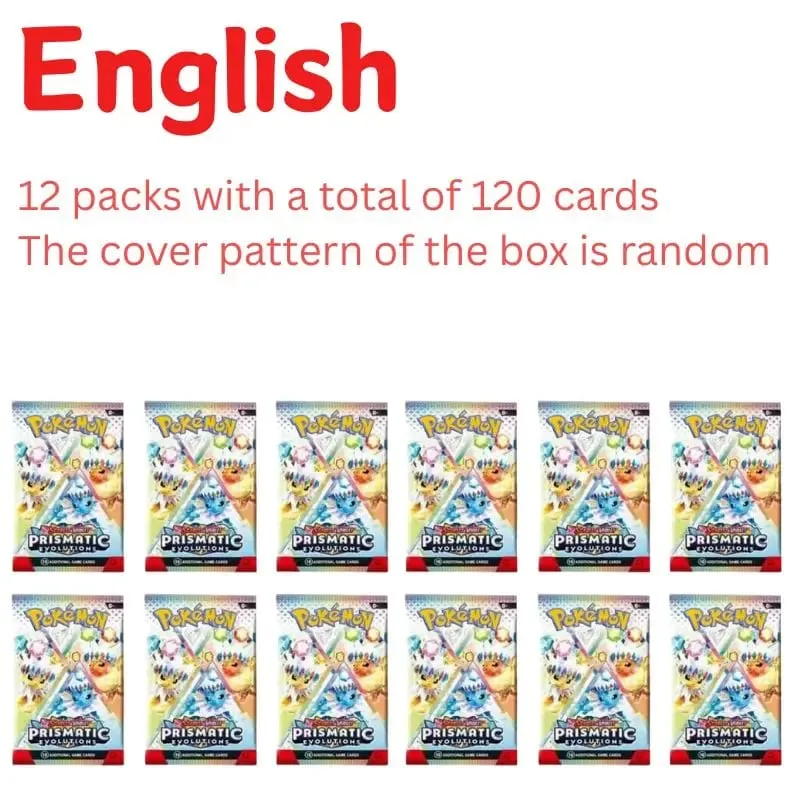 360 Keping/Kotak 10Kad/PACK Kad Pokémon Bahasa Inggeris Prismatic Evolutions Hadiah Kad Transaksi Pertempuran Penggalak Bahasa Inggeris