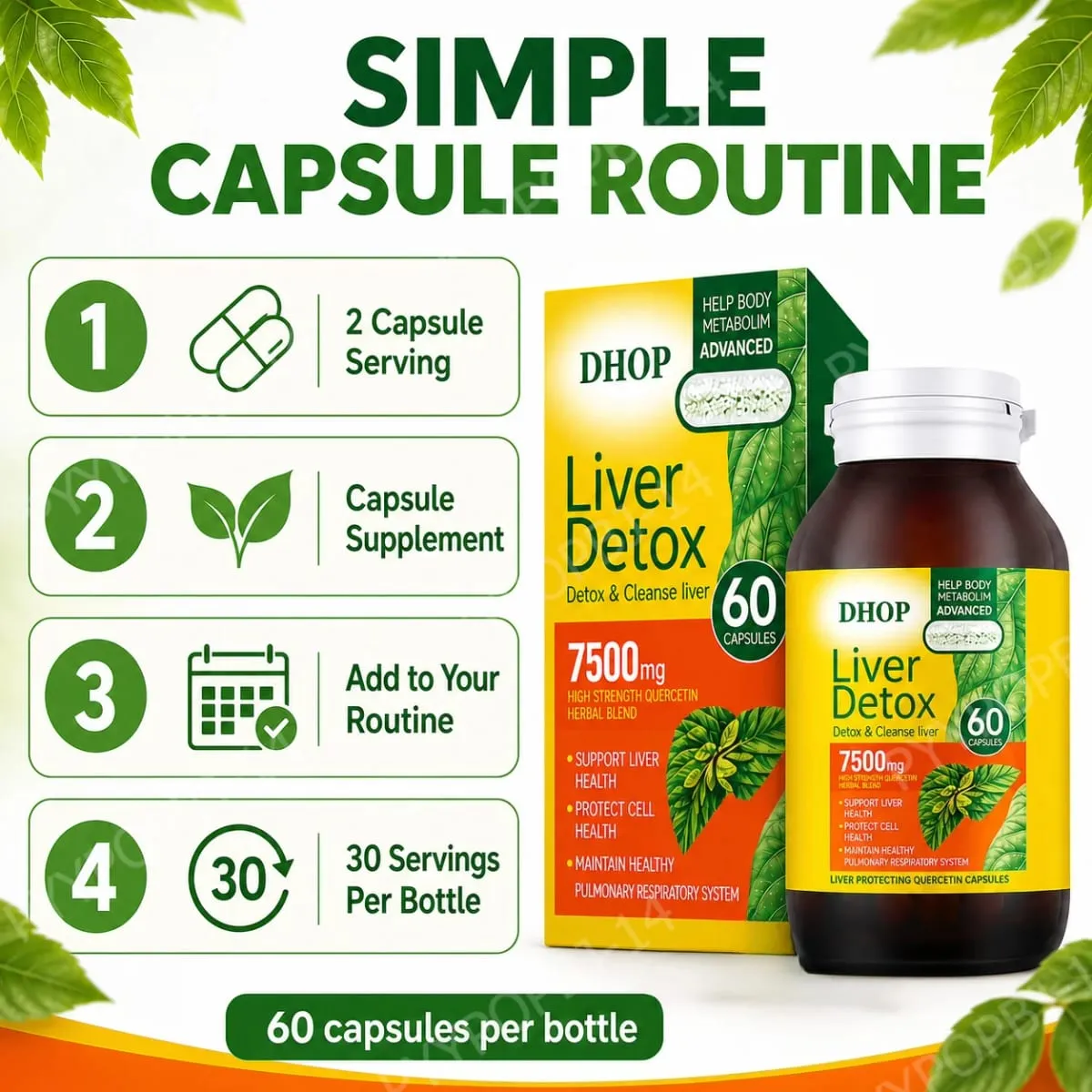 Capsules de chardon-marie pour la santé du foie, 60 unités avec vitamine C E, choline, curcumine, soutient une fonction hépatique saine — image 7