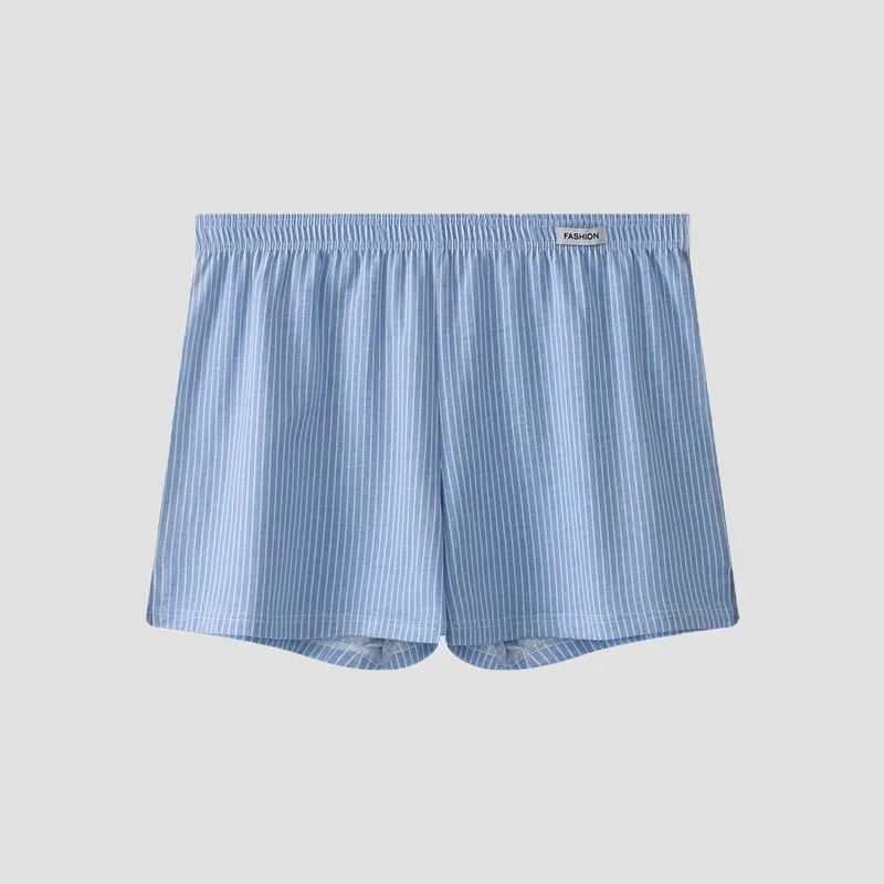 3 Pack Men's Cotton Boxer Shorts - Breathable Loose Striped 4-Corner Underwear for Youth - Versatile for Outdoor & Sports Wear — image 3