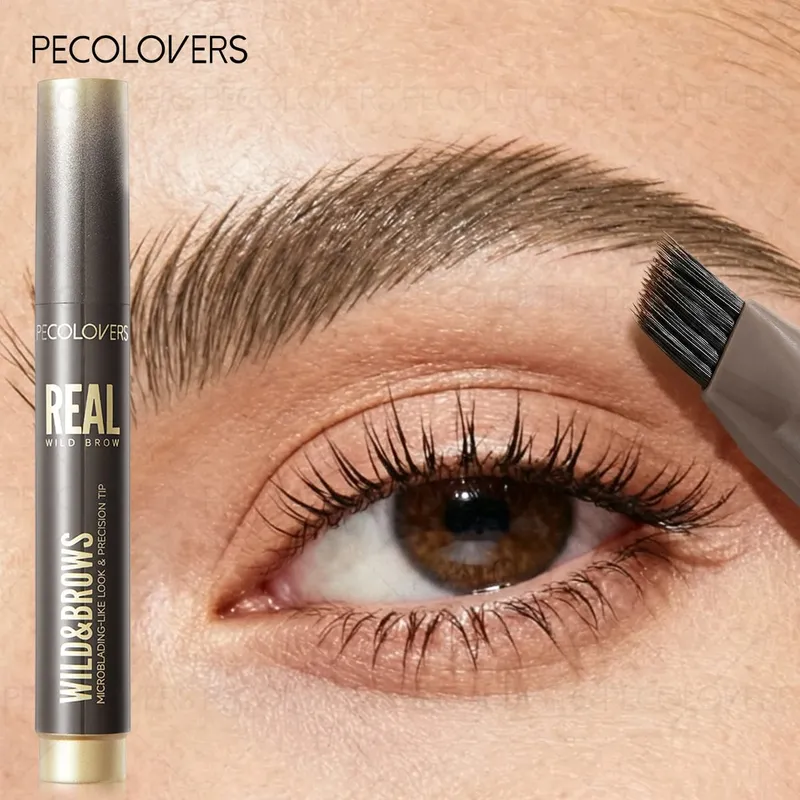 2PCS/SET 3D Wild Waterproof & Sweatproof Eyebrow Pencil &eyebrow Razor Mult Split Tip Eyebrows Pen Eyebrow Portable for Travel — image 6