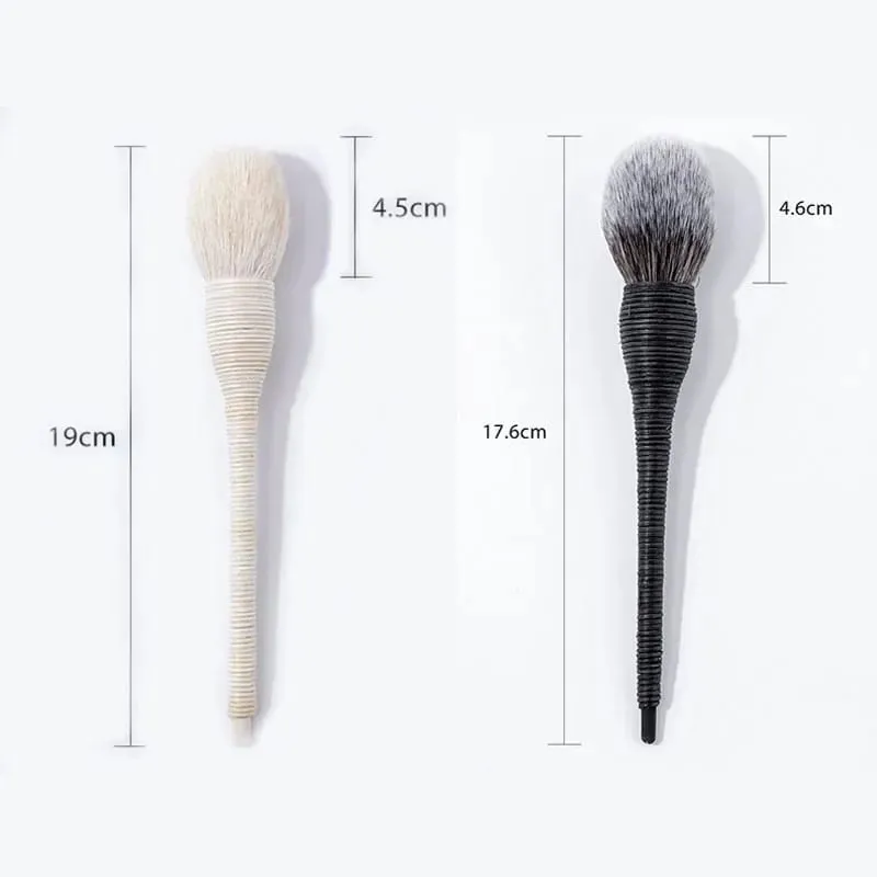 Ploché ratanové štětce na make-up z ploché kozí vlny Profesionální podkladová tvářenka s sypkým pudrem na kontury štětců pro krásu — image 6