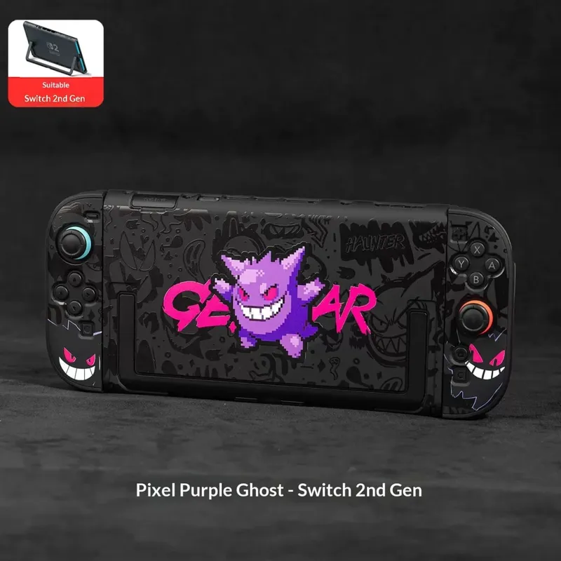 Étui de support Pokemon Gengar pour Nitendo Switch 2, support de poignée amovible, couvercle de protection, capuchon de poignée, accessoires de jeu