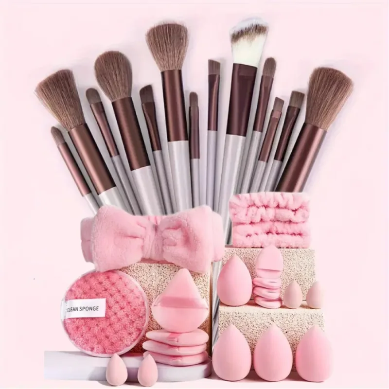 Conjunto de pincéis de maquiagem, 13 peças, sombra, base, iluminador, blush, corretivo, feminino, ferramenta de beleza macia, esponjas de beleza, polegar — image 11