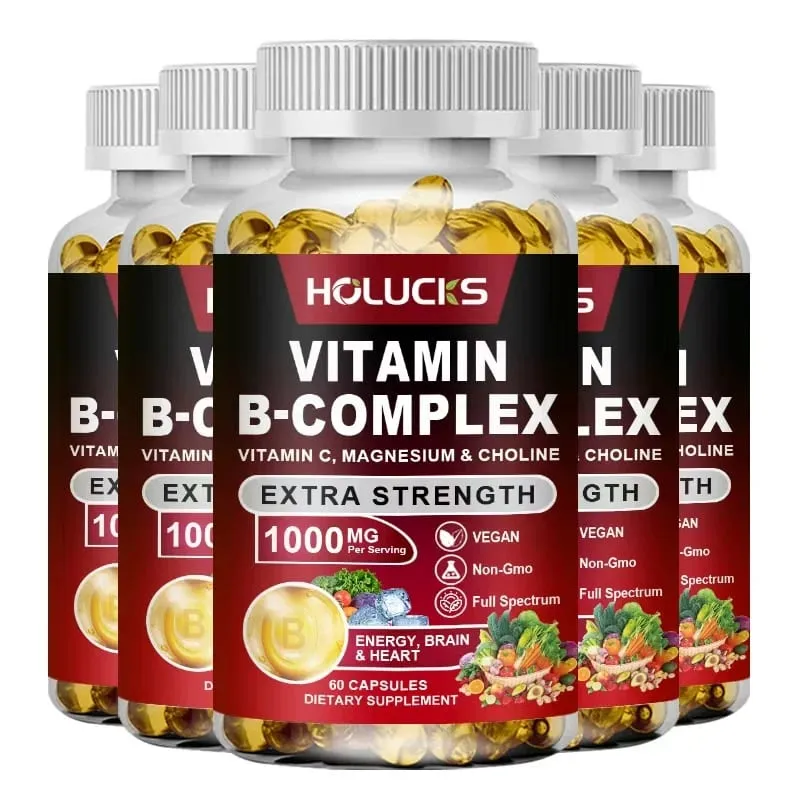 Cápsulas de complejo B de alta absorción con biotina y folato que respaldan el equilibrio del estado de ánimo Salud inmune de la piel y las uñas para la vida diaria — image 11