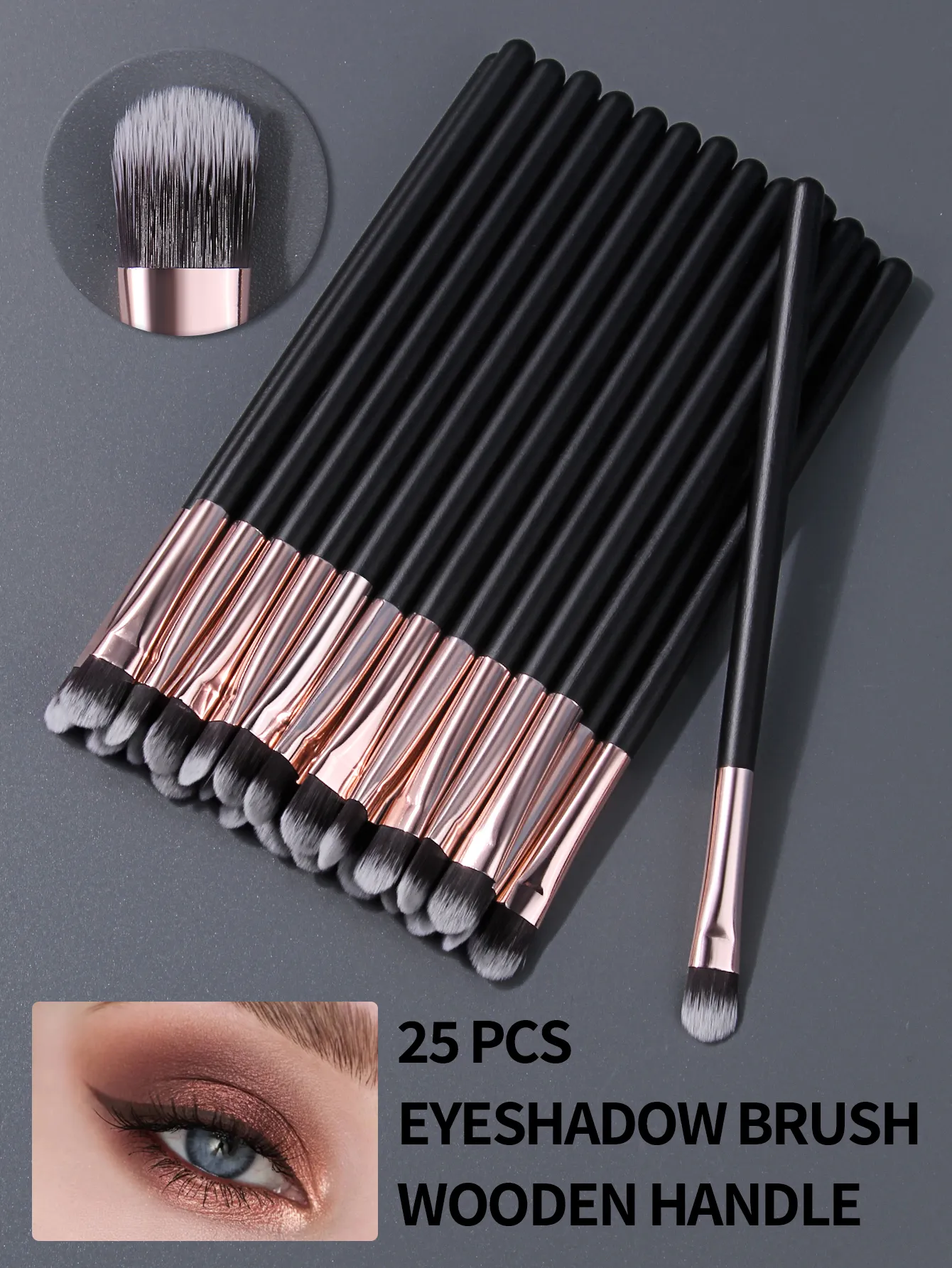 1Pc/25Pcs Eyeshadow Brush Set Soft Synthetic Eye Makeup Brushes for Blending Shading Detail Eye Makeup Tool — image 3