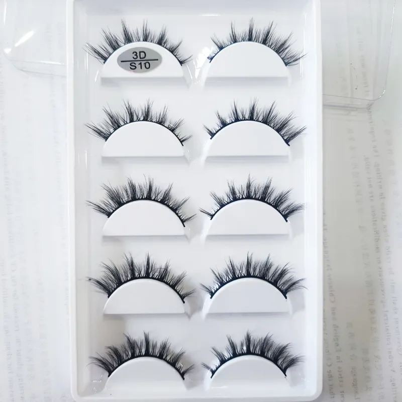 Přírodní 3D norkové umělé řasy Měkké jemné nadýchané oči umělé řasy make-up řas krása kočka Cilios 5 párů 15 stylů — image 12