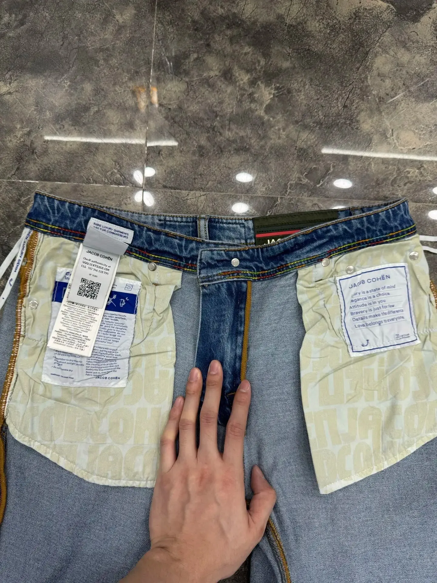 Jean fin en coton pour hommes, pantalon droit confortable avec broderie de qualité extérieure, grande taille 29-40, nouvelle collection printemps été 2026 — image 6