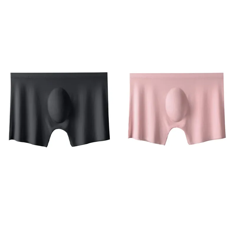 2Pc Men's Panties Ice Silk Underwear Men Underpants Boxers Seamless Man Ultra-thin Cool Breathable Boxer Shorts Male Boxershorts