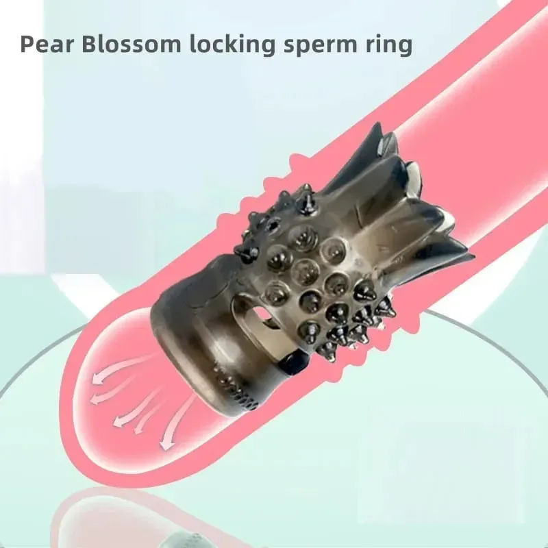Ring Penis Sleeve Ring Penis Enlargement Cock Ring Male Time Delay Ejaculation Reusable Condom Adult Sex Toys for Man — image 2