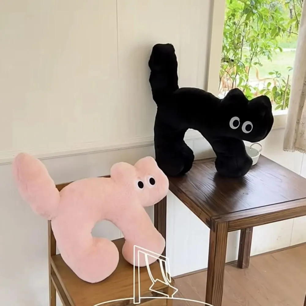 50cm kreativní roztomilý polštářek pro kočky plyšová hračka polštář ve tvaru písmene U Polštář na opěradlo Polštář na pohovku Dekorace křesla Kus Super měkká panenka narozeniny — image 2
