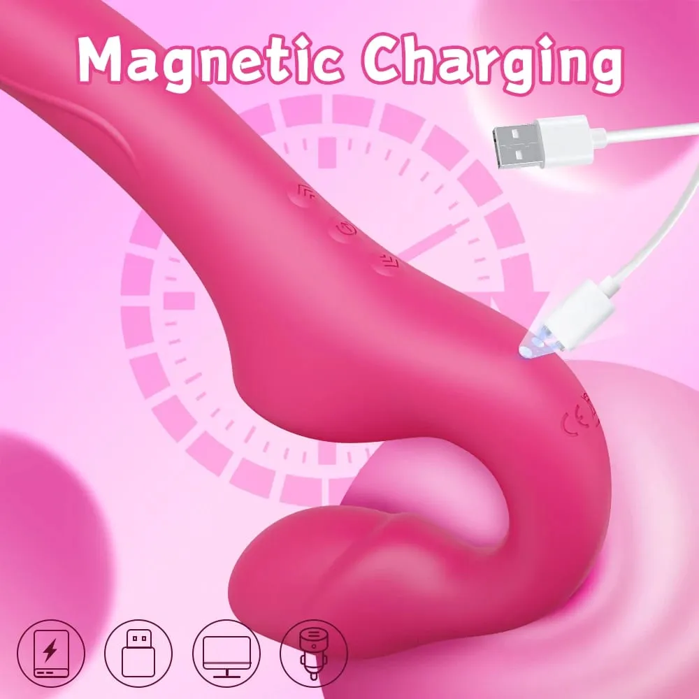 Penggetar Dua Hujung untuk Wanita Apl Wayarles 3 dalam 1 Dildo Vibrator Lesbian G-Spot Dildo Pasangan Dewasa Mainan Melancap Wanita — image 4