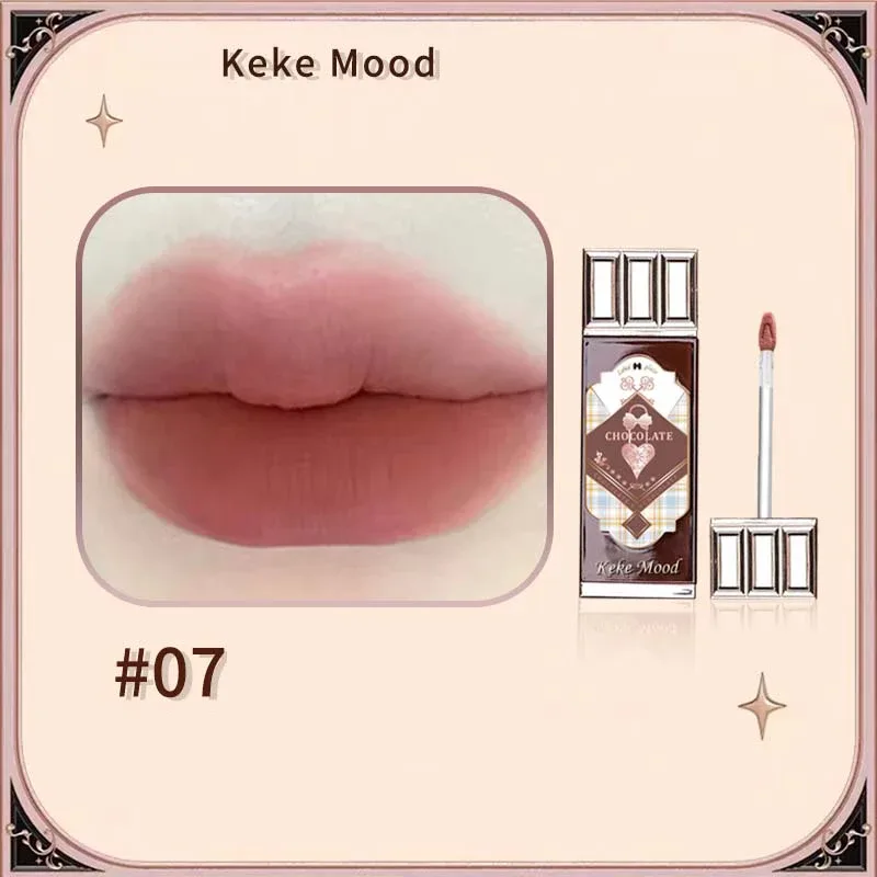 Cioccolato Nuvola Lucidalabbra Velluto opaco Applicazione liscia Smalto per labbra Mousse Marrone Rosso Rossetto liquido Trucco Tinta labbra Cosmetici — image 15