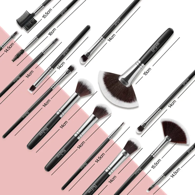Set Berus Mekap 32pcs Hitam Gaya Baharu Kit Set Berus Pemerah Mata Bedak Kosmetik Lembut Premium Blending Foundation