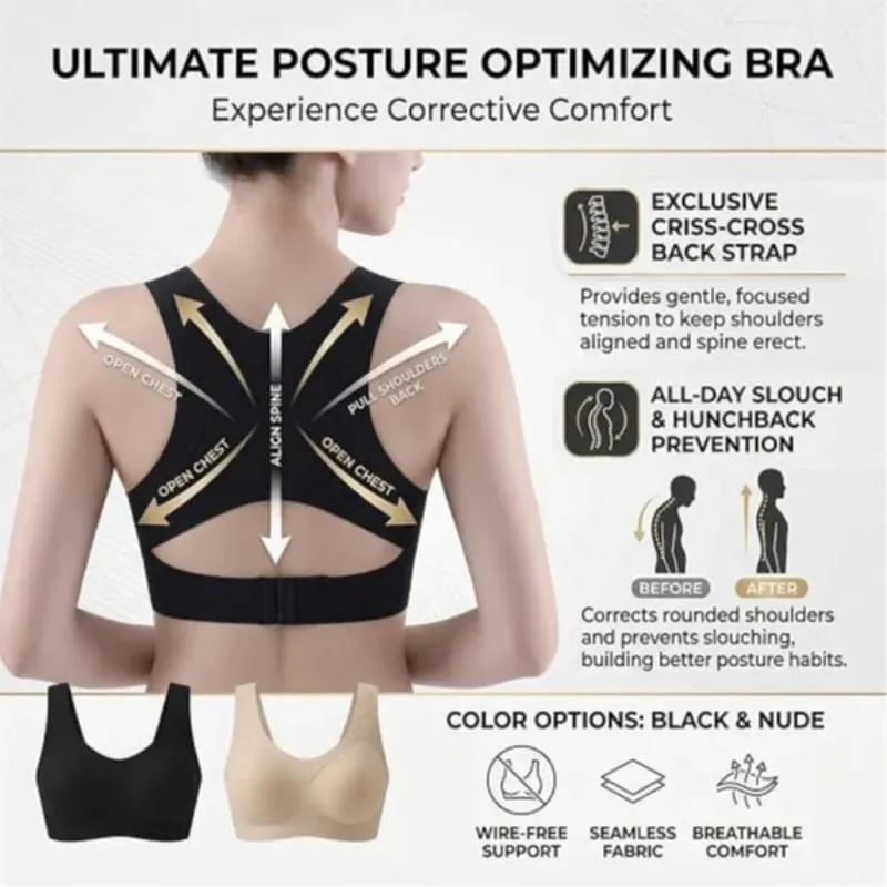 Sujetador de soporte de postura para mujer, sujetadores de postura inalámbricos con cierre frontal y espalda cruzada, soporte de cobertura completa, Bralettes de realce, soporte de postura — image 3