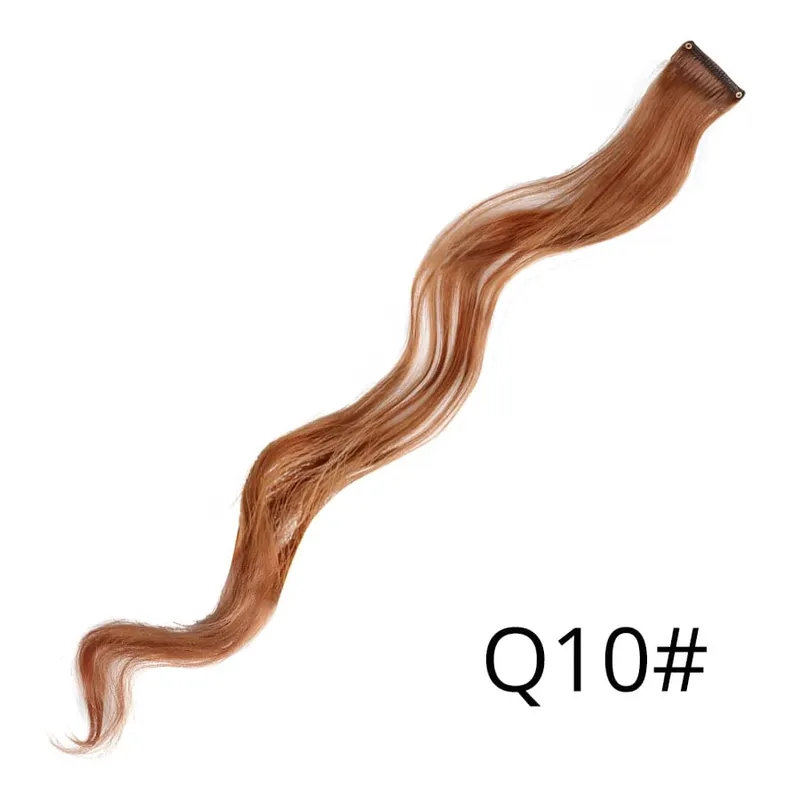 Leeons Synthetic Hair Extensions With Clips Heat Resistant Straight Hair Extensions Color Colored Black Hair Clip Womens 12G/Pcs — image 62