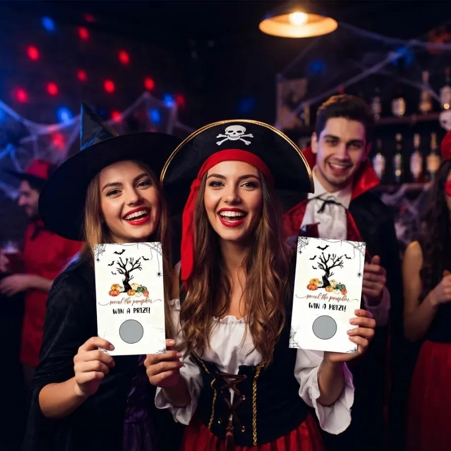 50 cartes à gratter Halloween Thème Citrouille Jeux de fête d'Halloween Grattez pour gagner ! — image 2